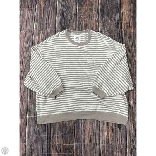 Sweatshirt Crewneck By Aerie In Tan & White, Size: 1x