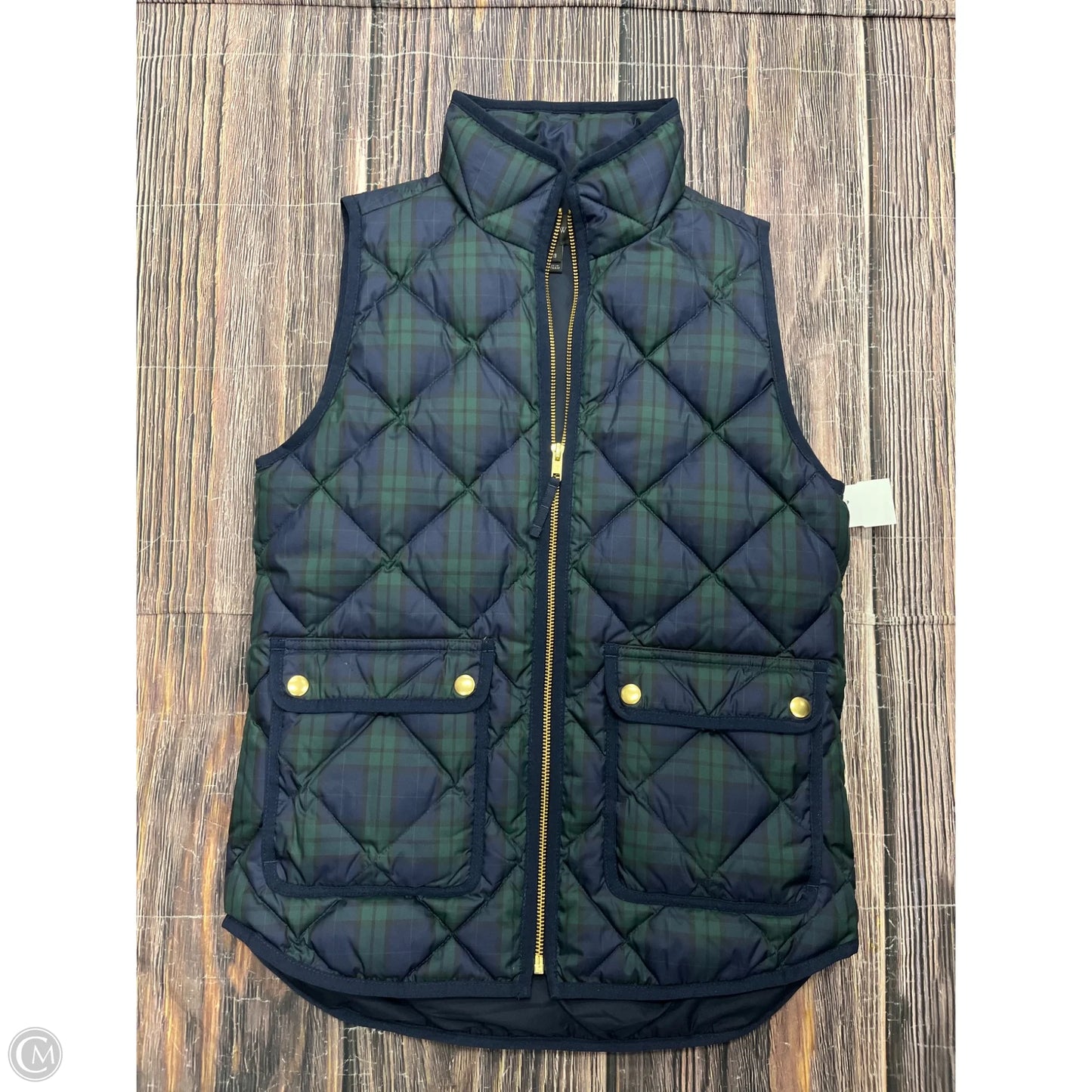 Vest Puffer & Quilted By J. Crew In Plaid Pattern, Size: Xxs