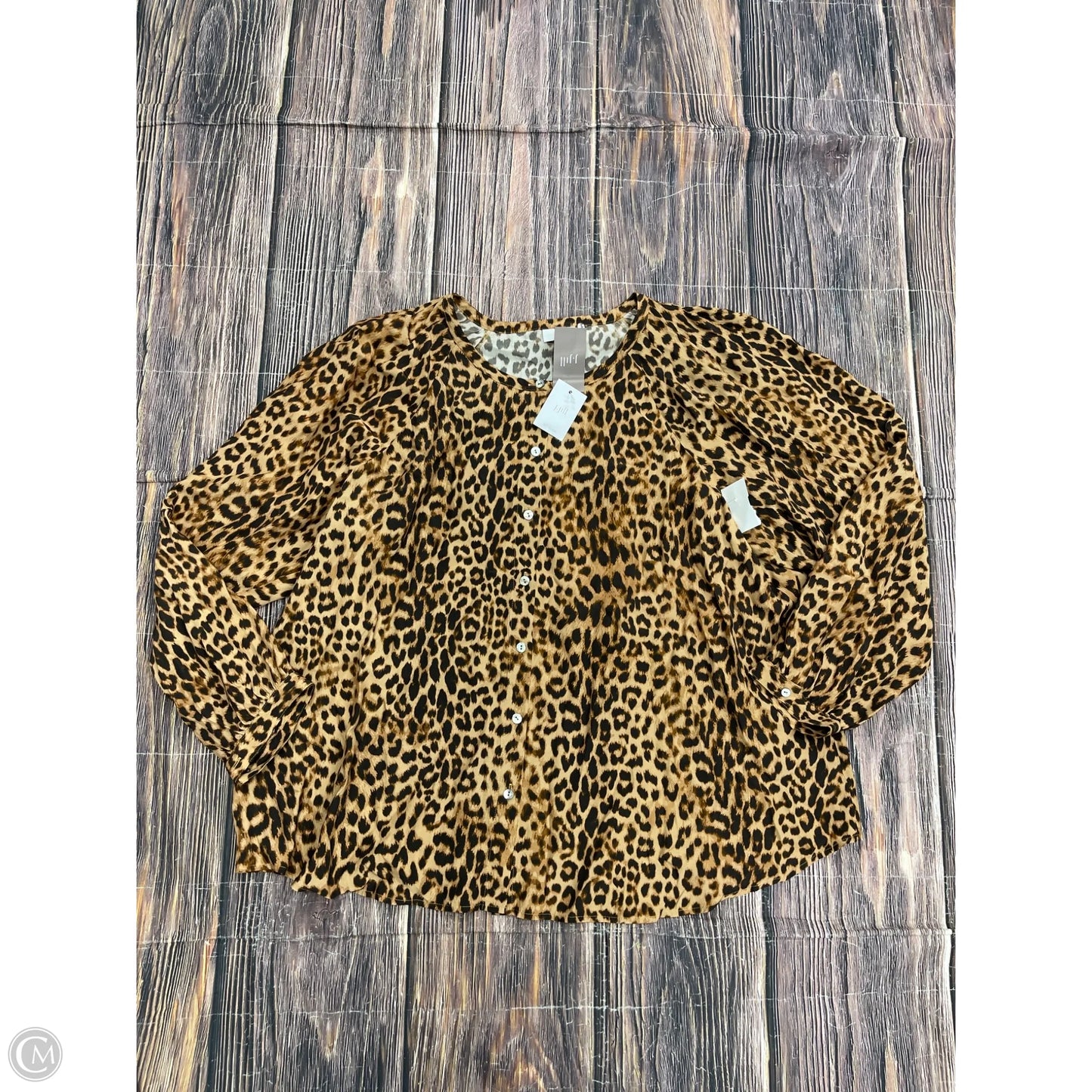 Top Long Sleeve By J. Jill In Animal Print, Size: 2x
