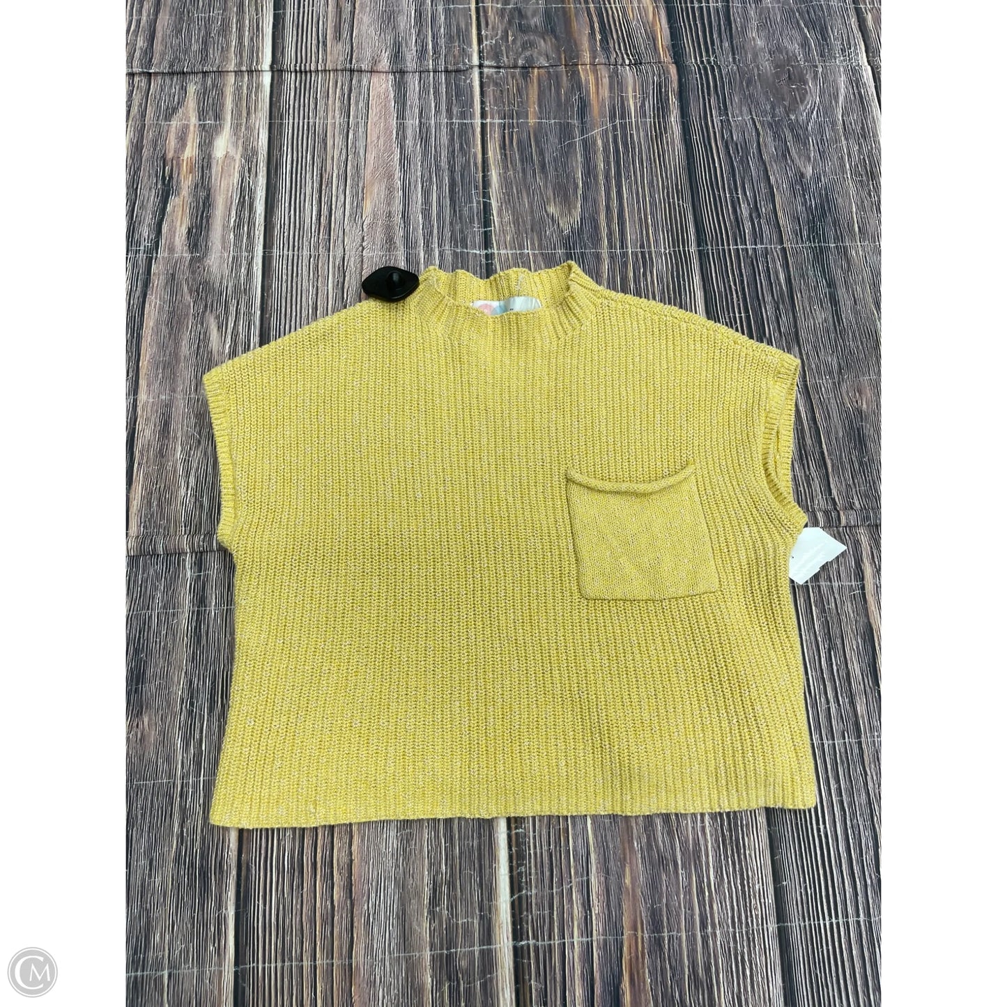 Sweater Short Sleeve By Free People In Yellow, Size: Xs