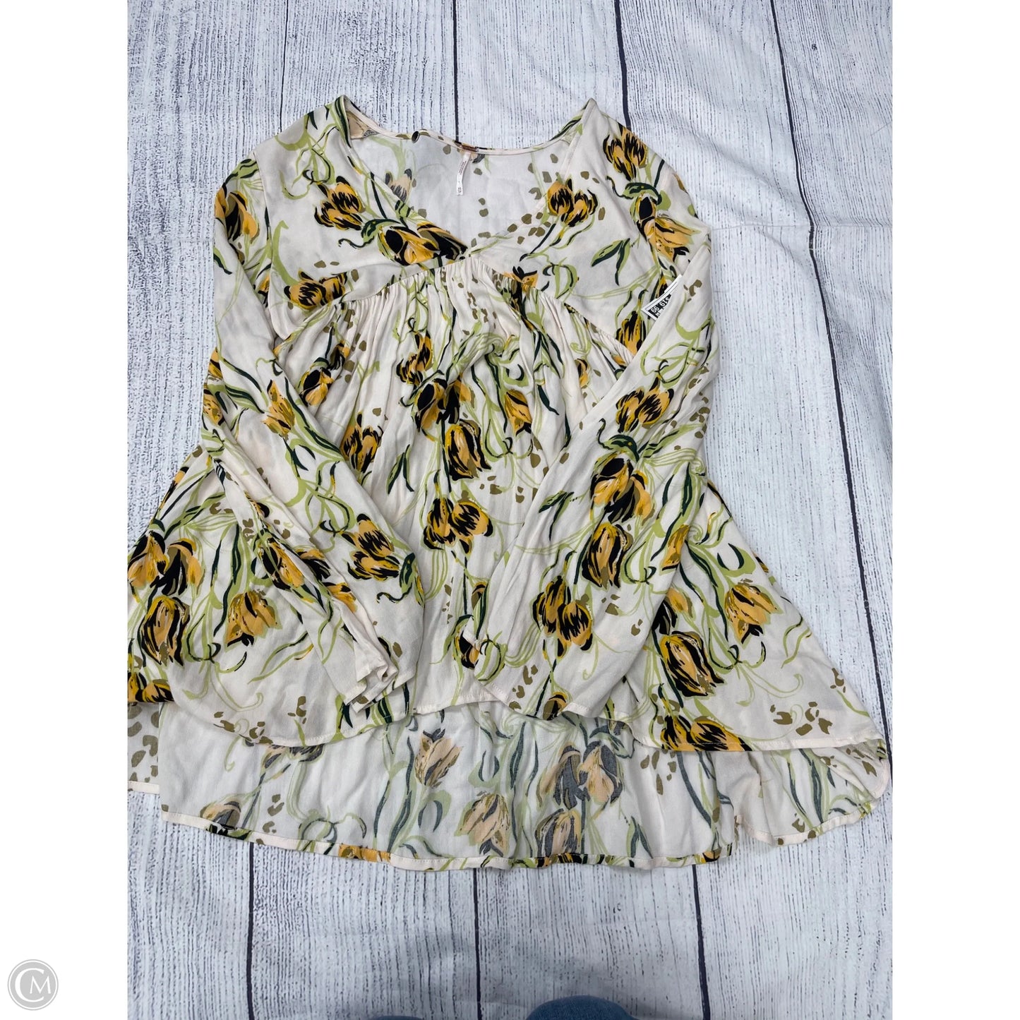 Tunic Long Sleeve By Free People In Floral Print, Size: Xs