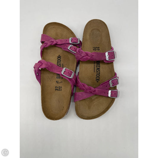 Sandals Flats By Birkenstock In Purple, Size: 6