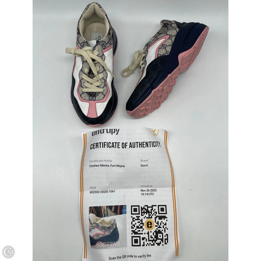 Shoes Luxury Designer By Gucci In Multi-colored, Size: 7.5