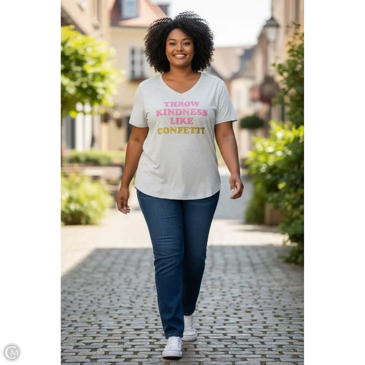 Top Short Sleeve By Mighty Fine In Grey, Size: 4x