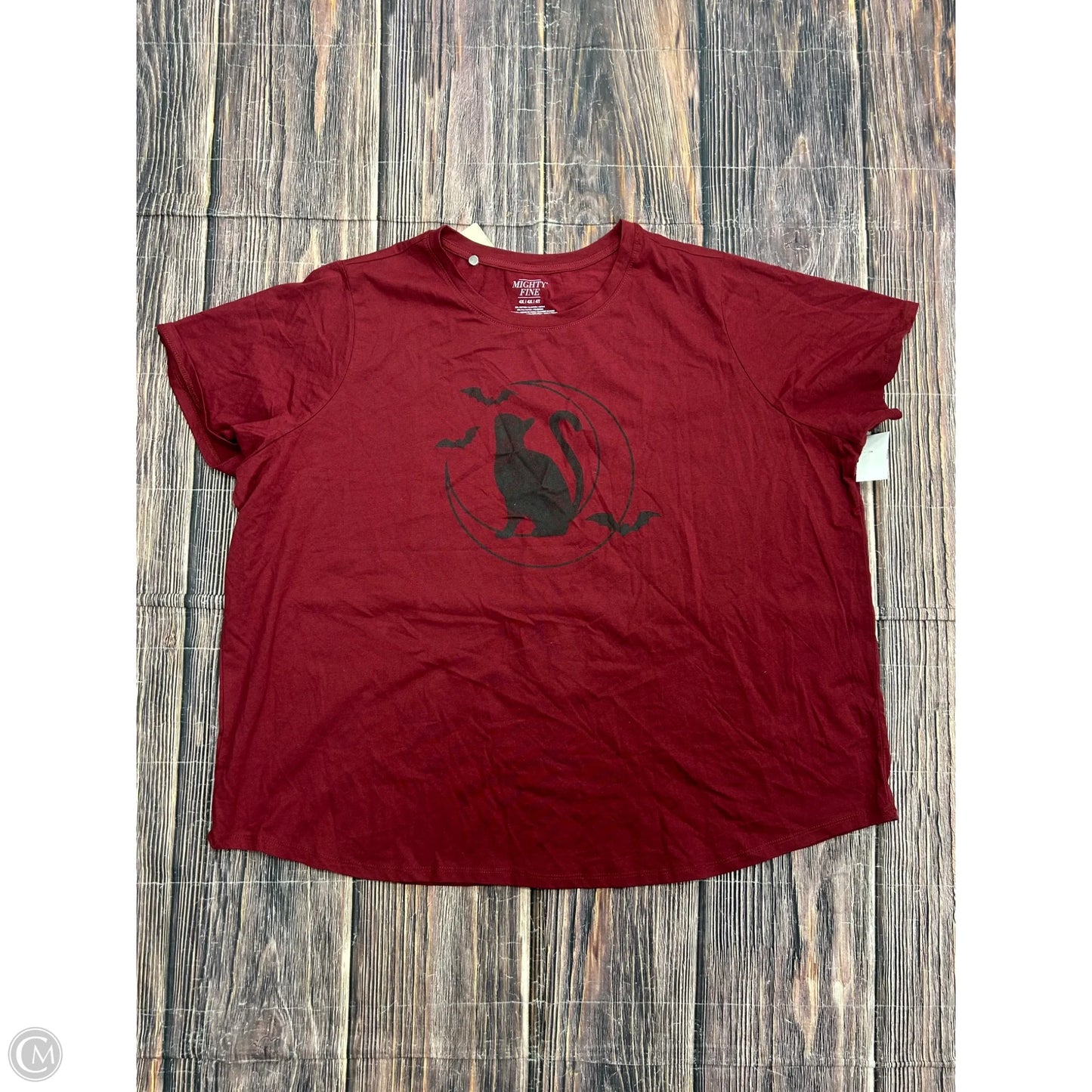Top Short Sleeve By Mighty Fine In Maroon, Size: 4x