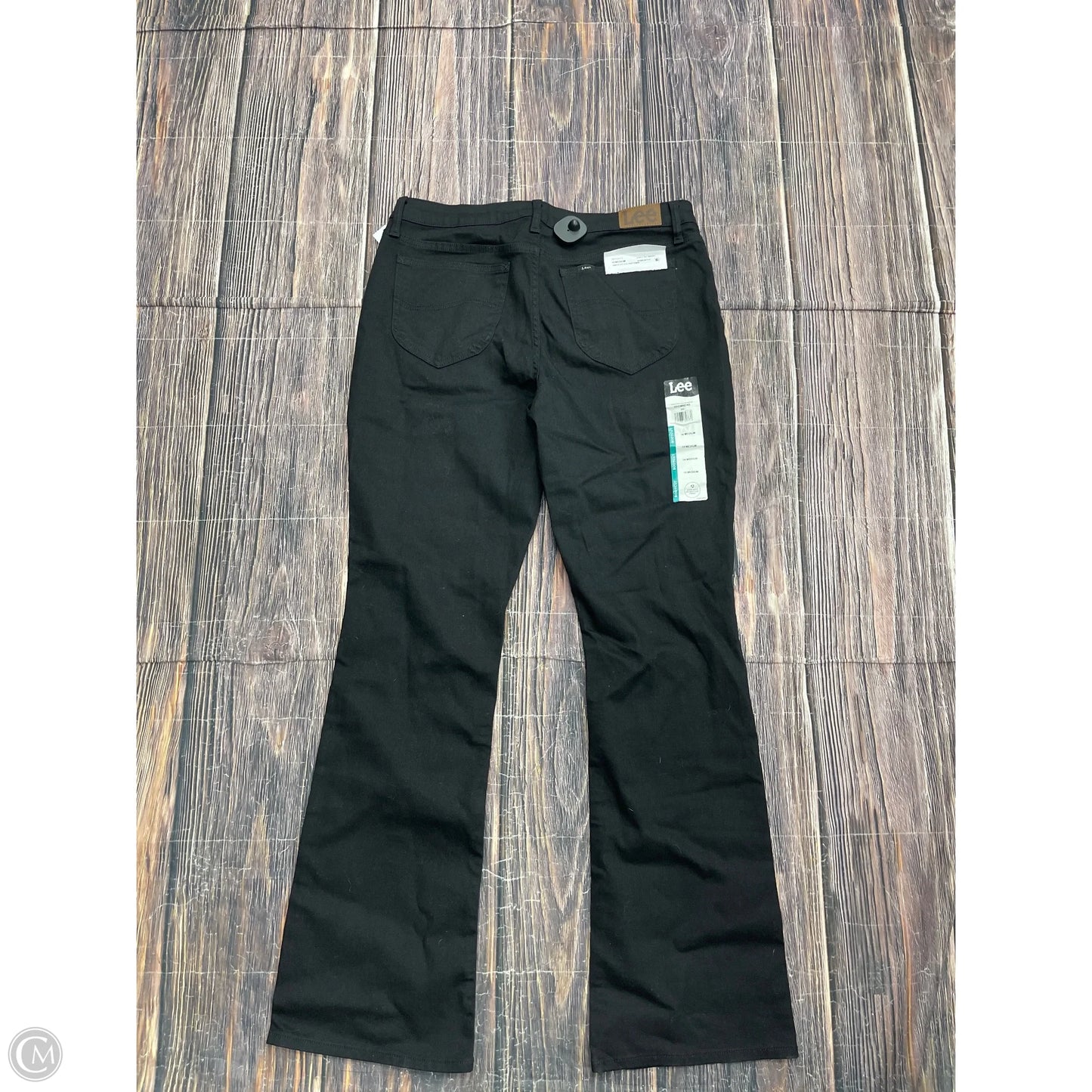 Jeans Boot Cut By Lee In Black Denim, Size: 14