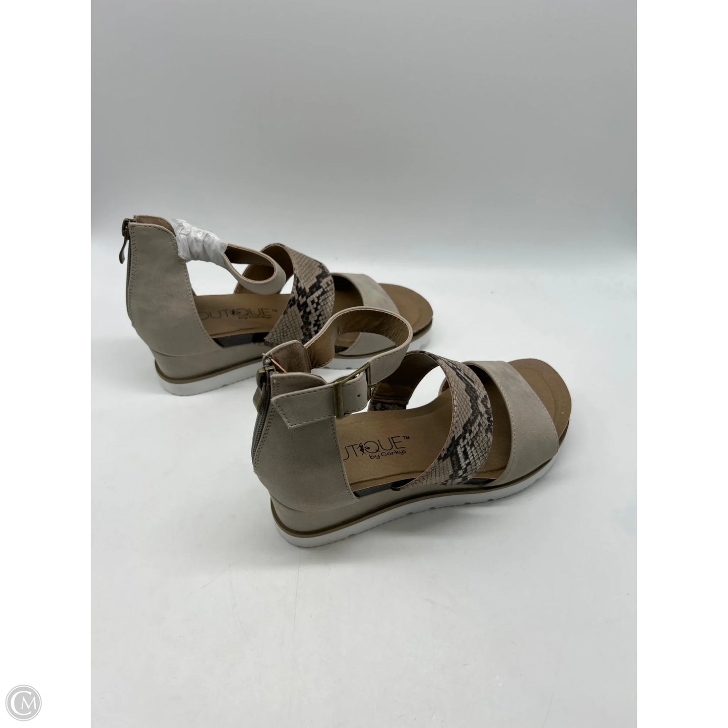 Sandals Heels Wedge By Corkys In Grey, Size: 8