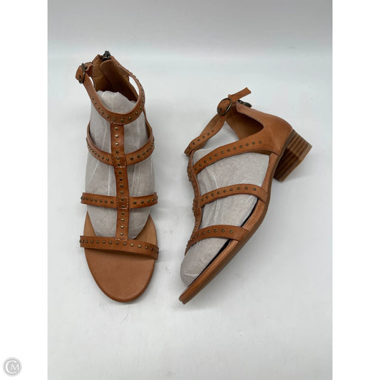 Sandals Heels Block By Clothes Mentor In Tan, Size: 7
