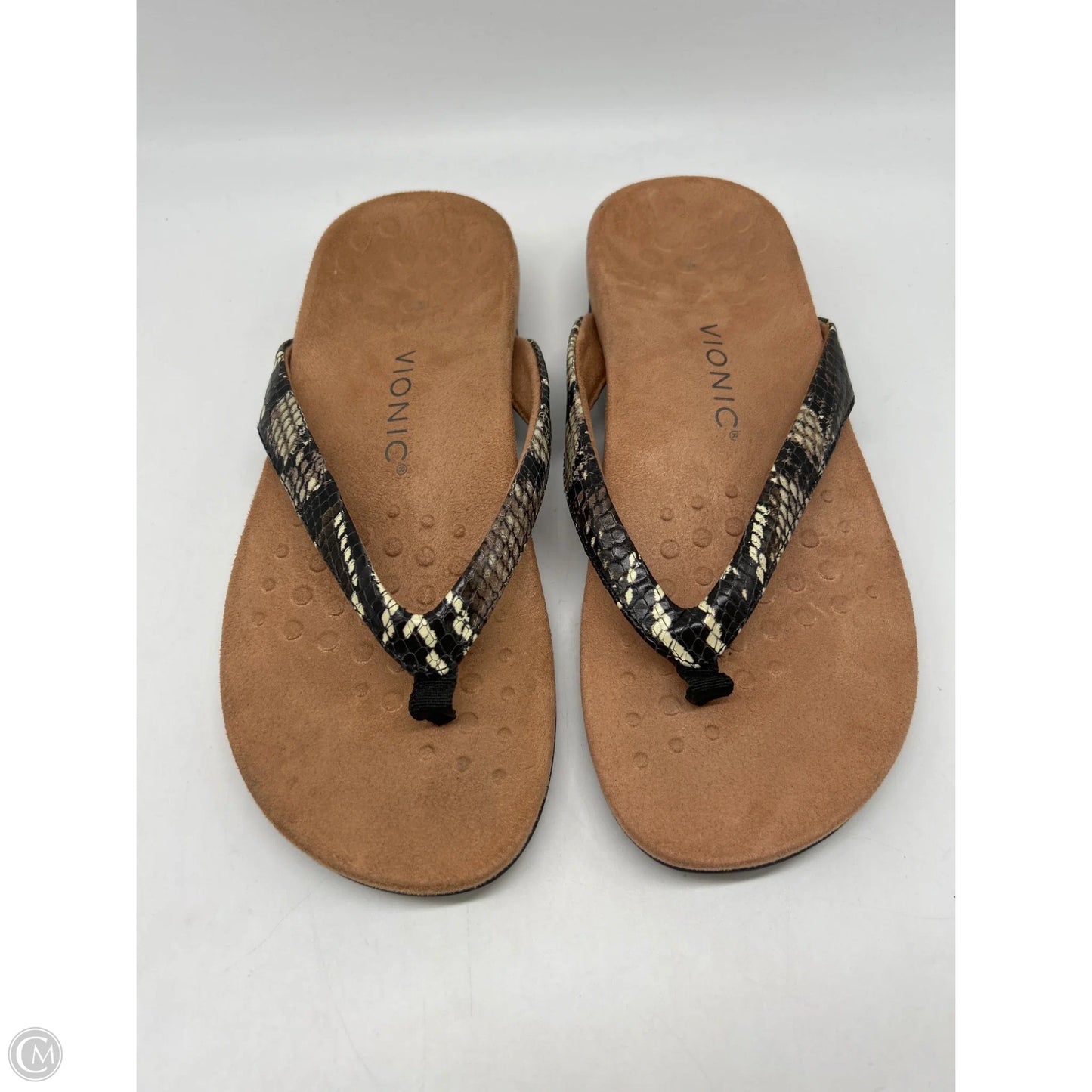 Sandals Flip Flops By Vionic In Animal Print, Size: 8