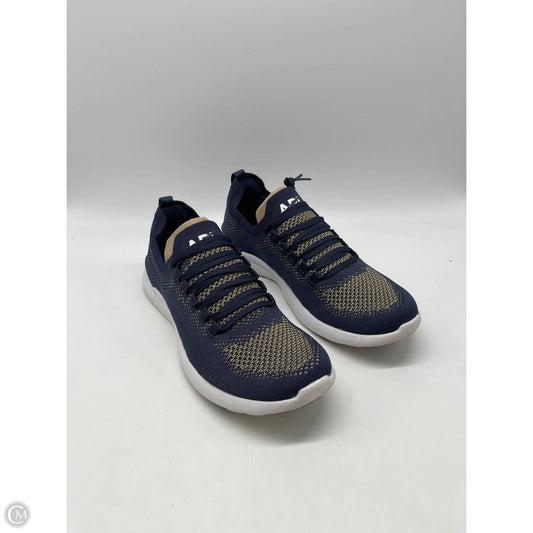 Shoes Designer By Apl In Blue & Gold, Size: 9