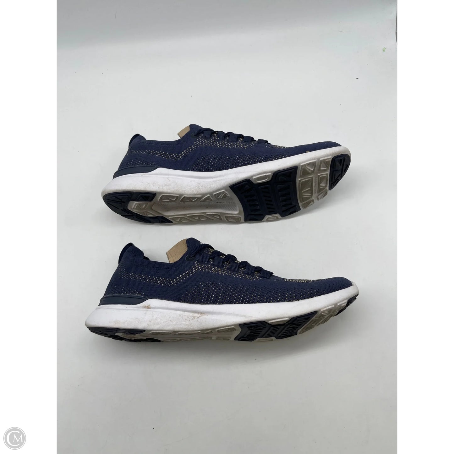 Shoes Designer By Apl In Blue & Gold, Size: 9