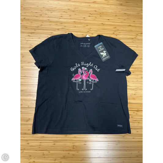 Top Short Sleeve By Life Is Good In Black, Size: 1x