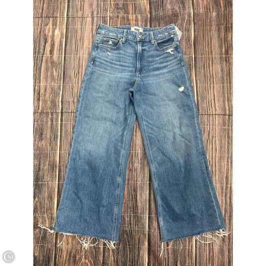 Jeans Wide Leg By Paige In Blue Denim, Size: 4