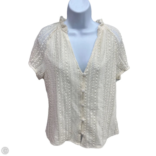 Top Short Sleeve By Cupshe In Cream, Size: S