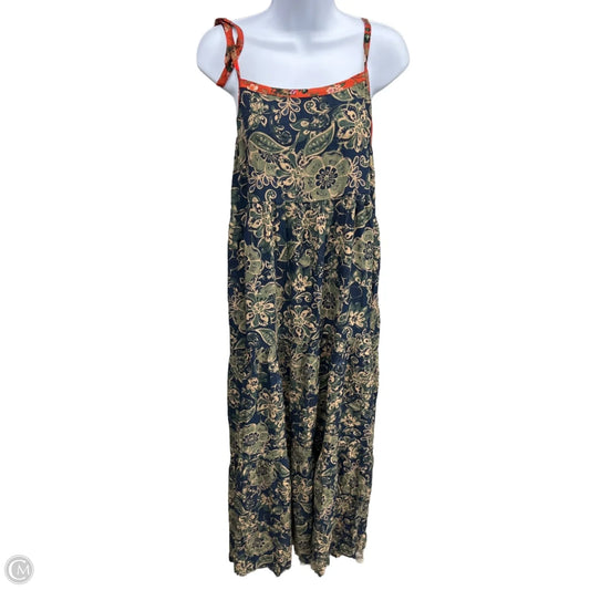 Dress Casual Maxi By Natural Life In Blue & Green, Size: L