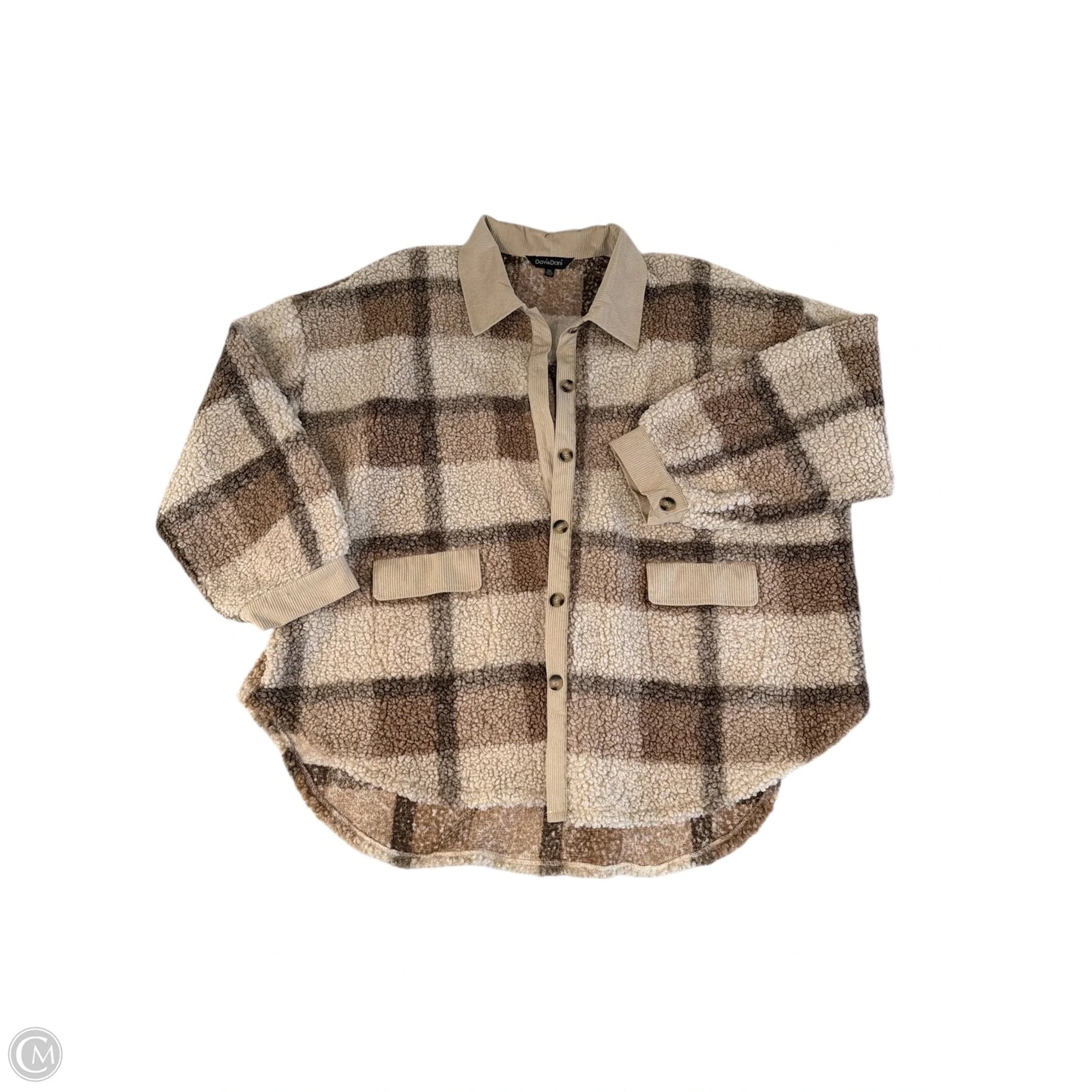 Jacket Faux Fur & Sherpa By Davi & Dani In Plaid Pattern, Size: 3x