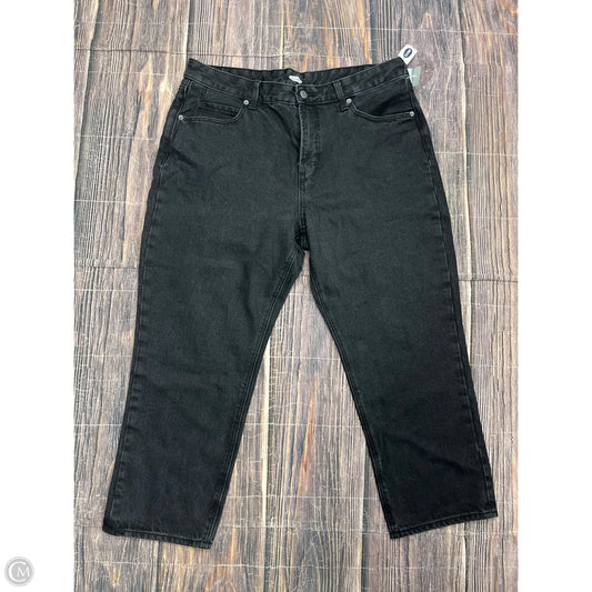 Jeans Straight By Old Navy In Black Denim, Size: 14
