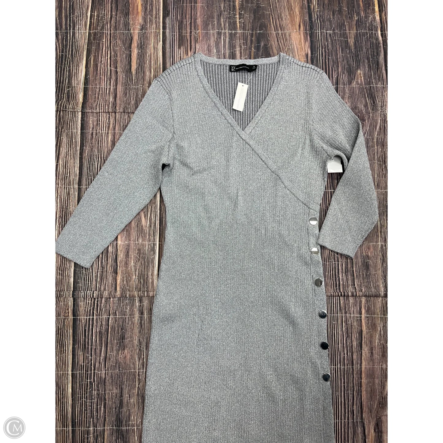 Dress Casual Maxi By New York And Co In Silver, Size: Xl