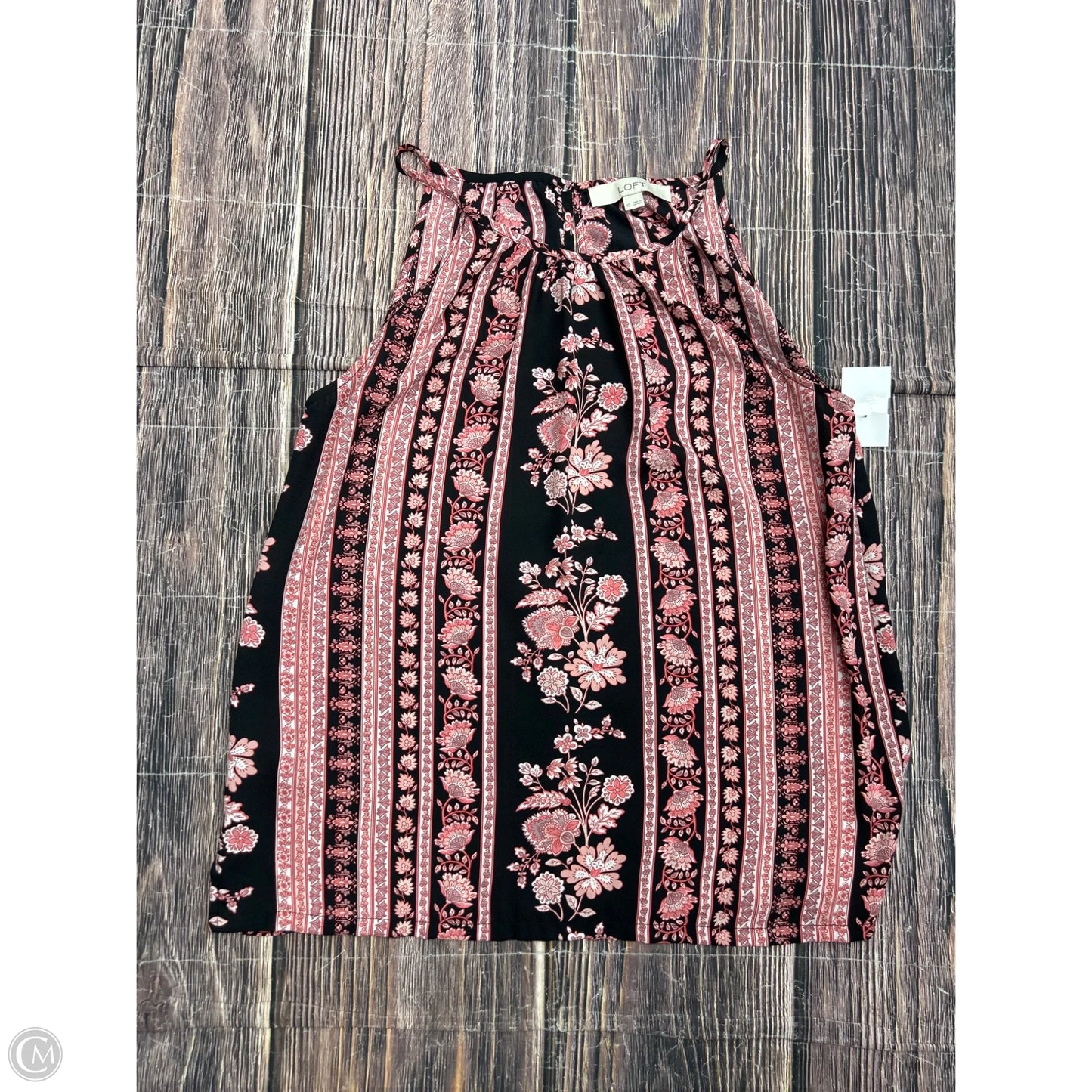 Tank Top By Loft In Black & Pink, Size: Xs