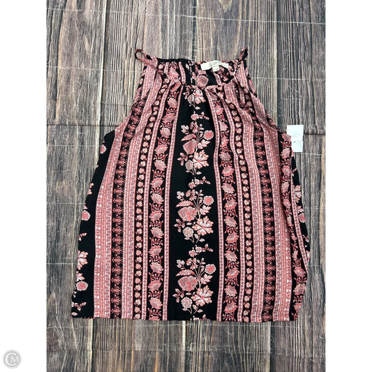 Tank Top By Loft In Black & Pink, Size: Xs