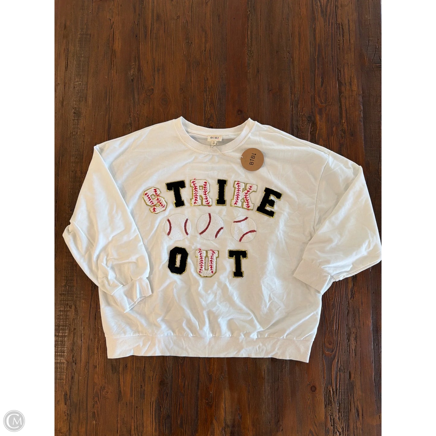Top Long Sleeve By Bibi In White, Size: Xl