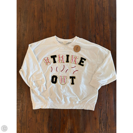 Top Long Sleeve By Bibi In White, Size: Xl