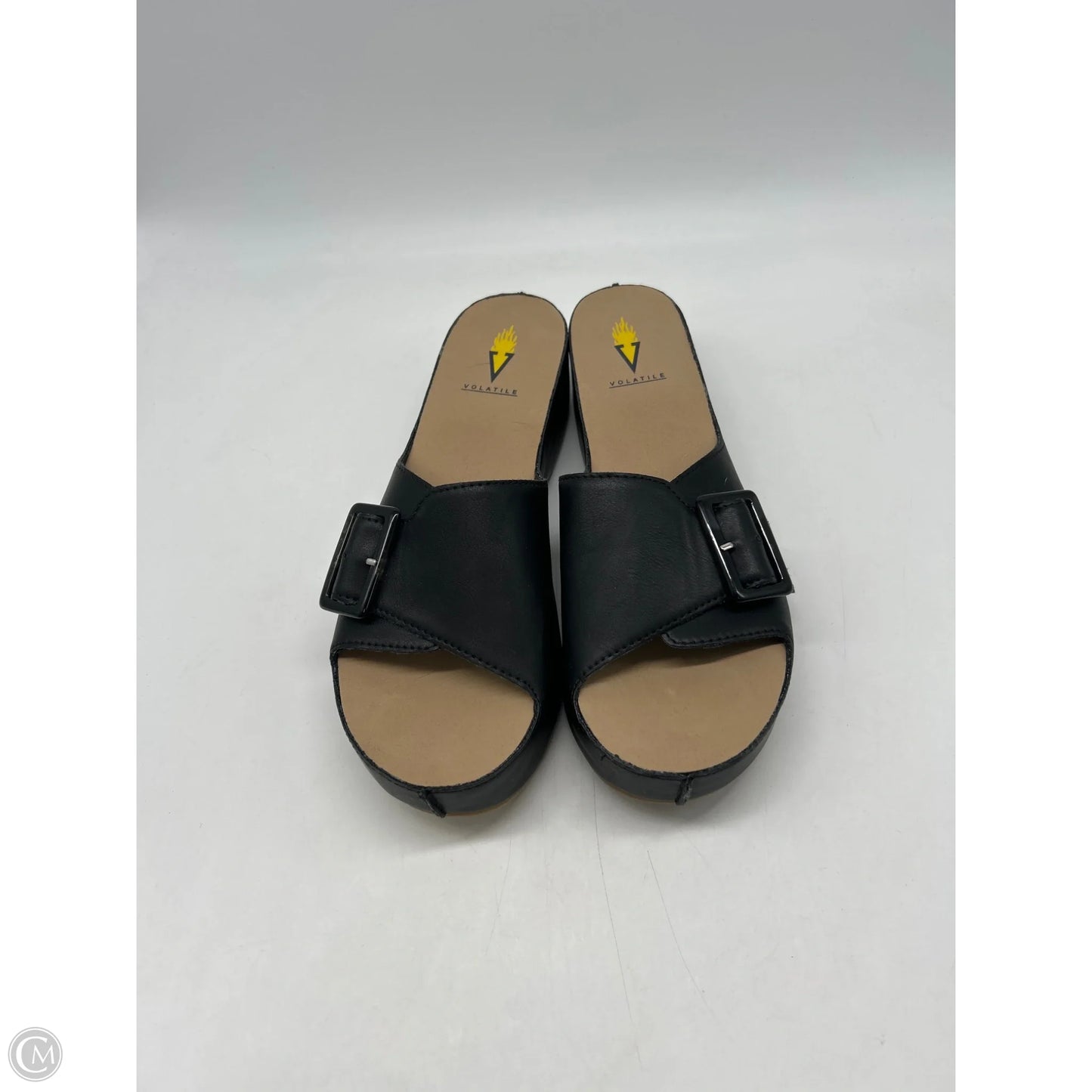 Sandals Heels Wedge By Volatile In Black, Size: 8