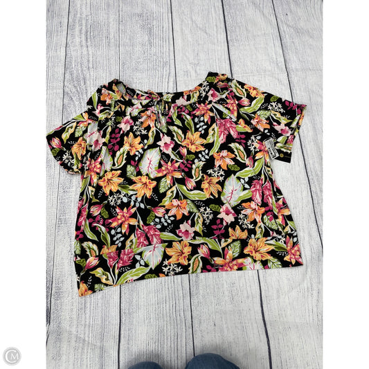 Top Short Sleeve By Jm Collections In Floral Print, Size: 3x