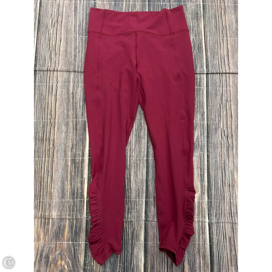 Athletic Leggings By Fabletics In Maroon, Size: M
