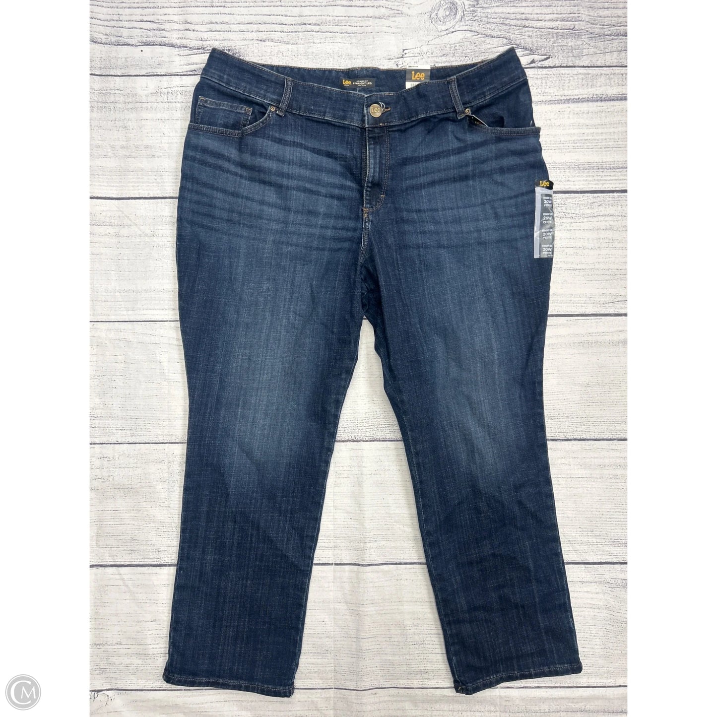 Jeans Straight By Lee In Blue Denim, Size: 20