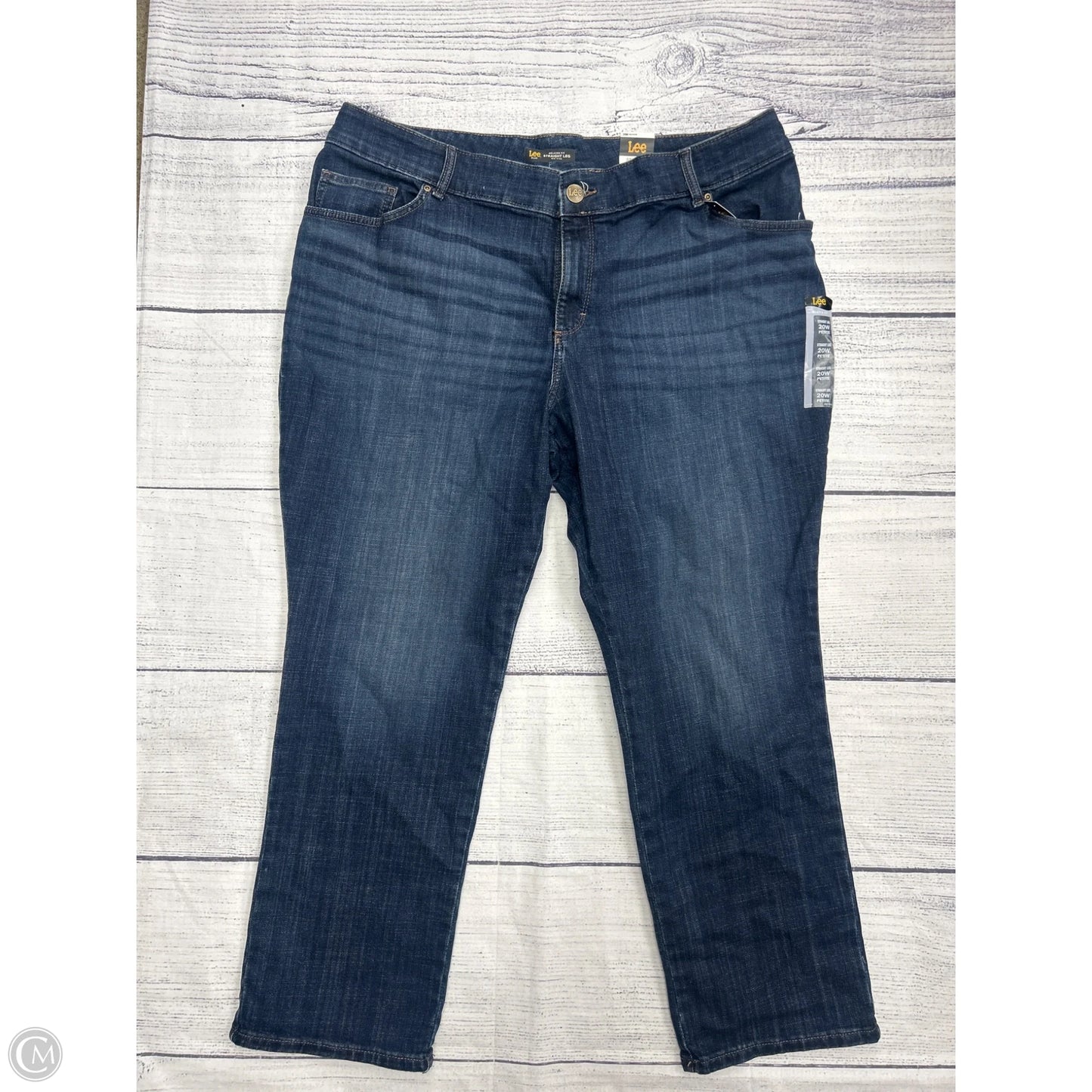 Jeans Straight By Lee In Blue Denim, Size: 20