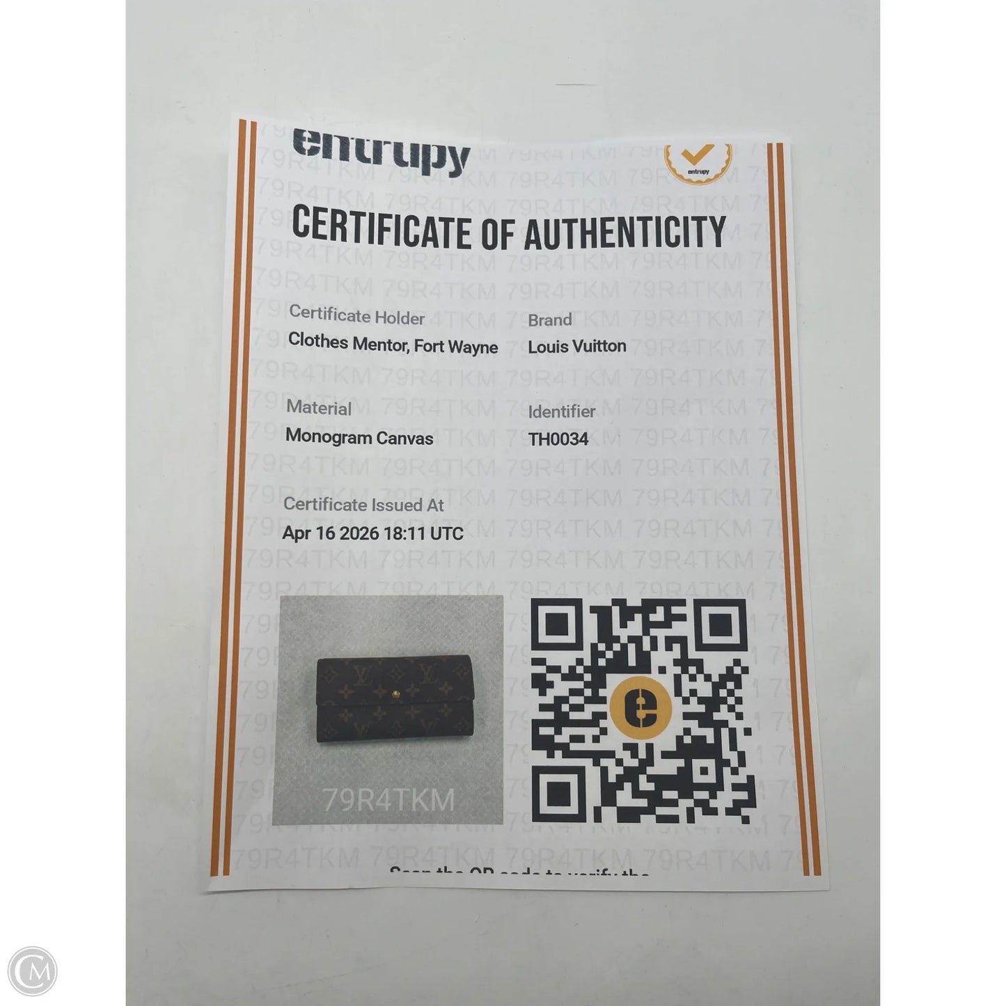 Wallet Luxury Designer By Louis Vuitton, Size: Medium