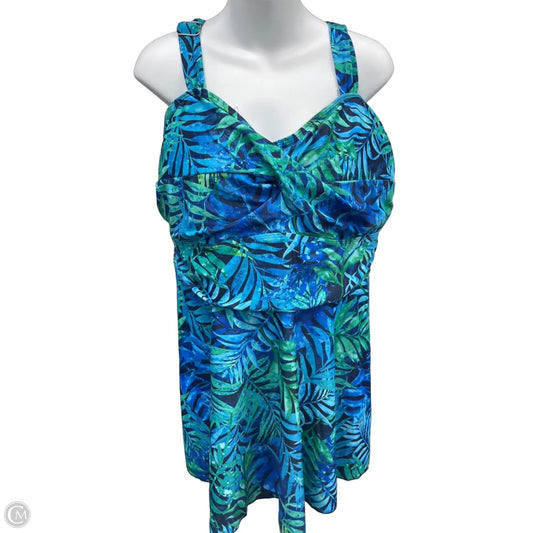 Swimsuit By Clothes Mentor In Blue & Green, Size: 22