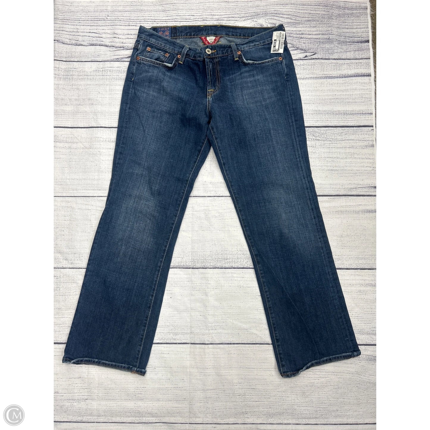 Jeans Straight By Lucky Brand In Blue Denim, Size: 14