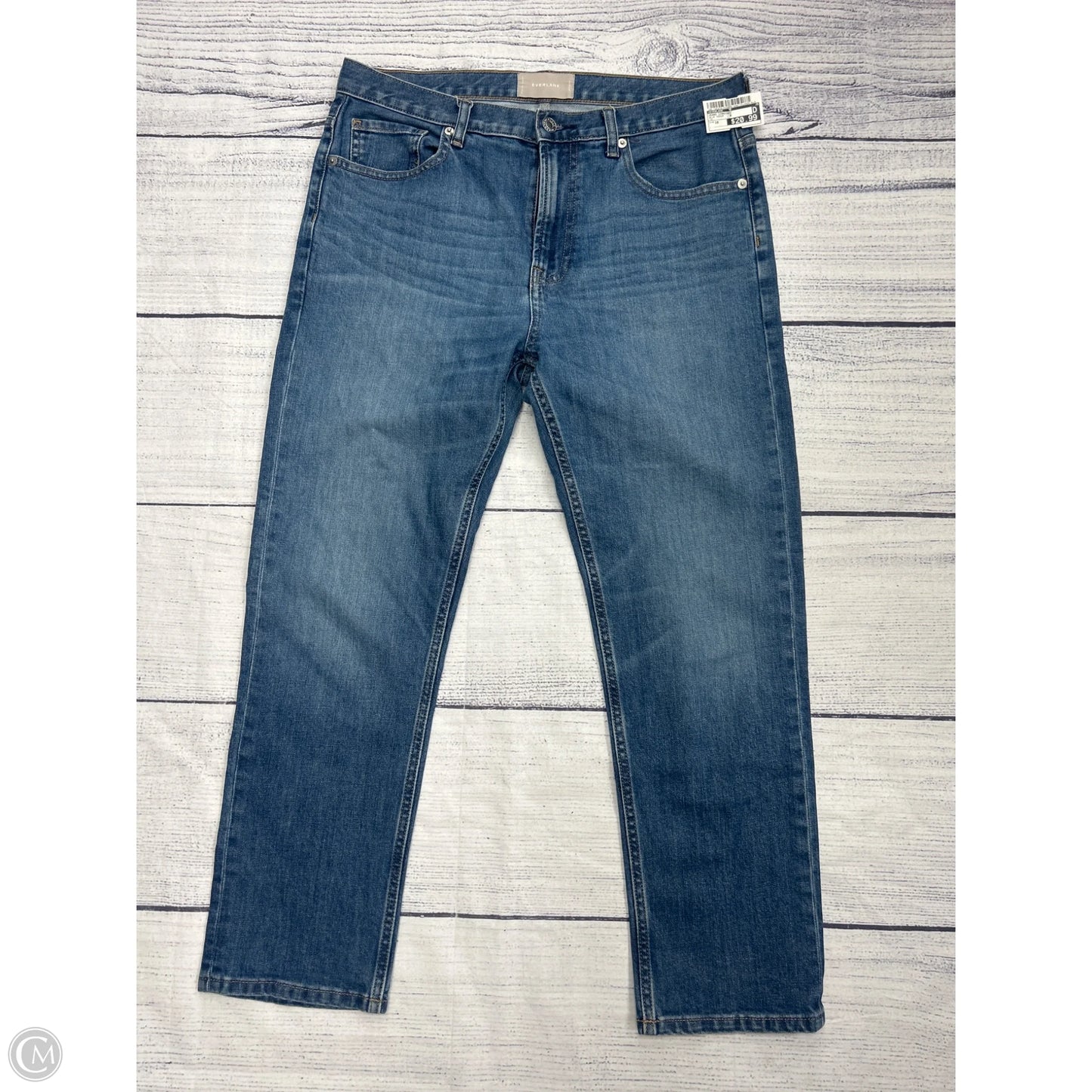 Jeans Straight By Everlane In Blue Denim, Size: 10