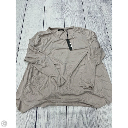Top Long Sleeve Basic By Tahari In Tan, Size: 3x