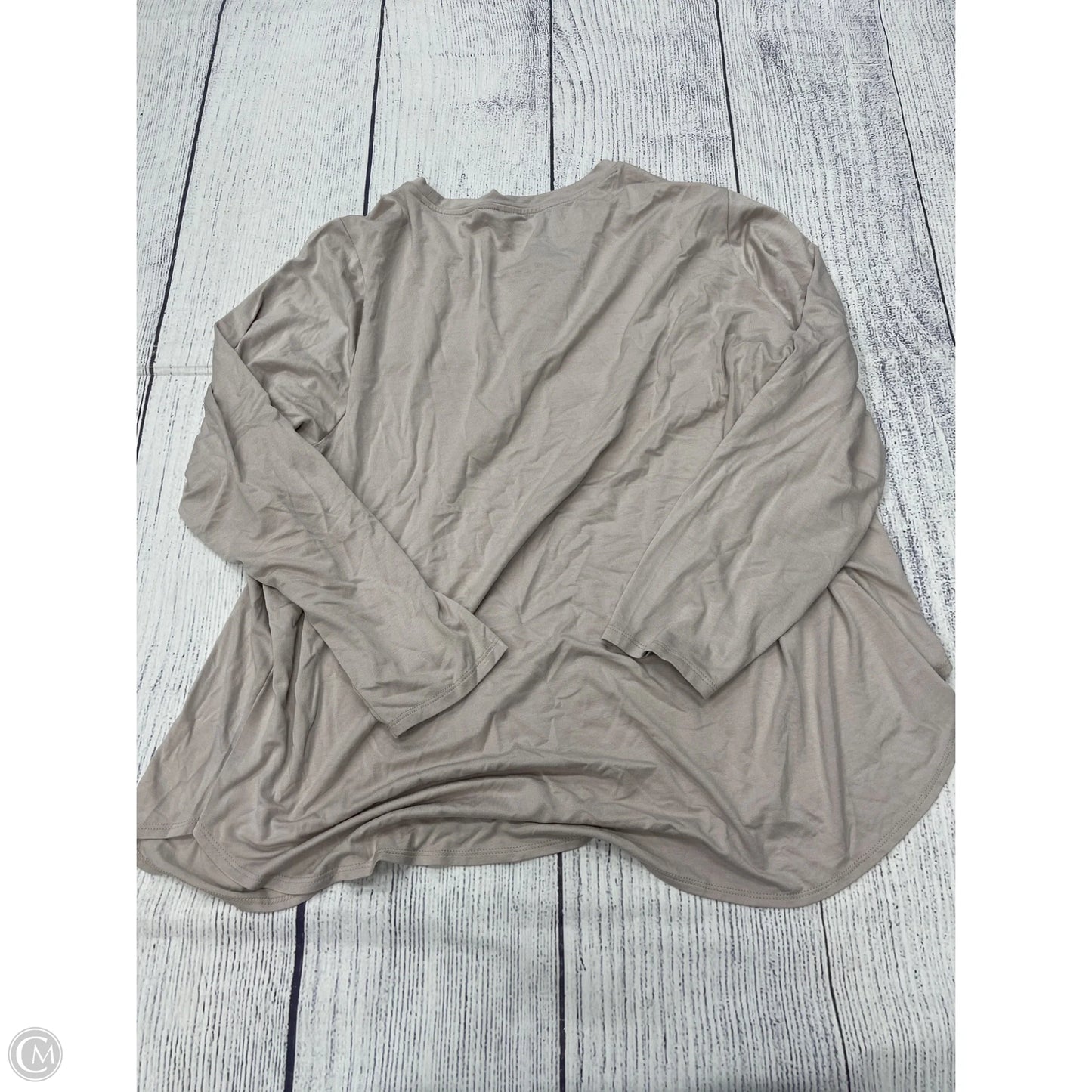 Top Long Sleeve Basic By Tahari In Tan, Size: 3x