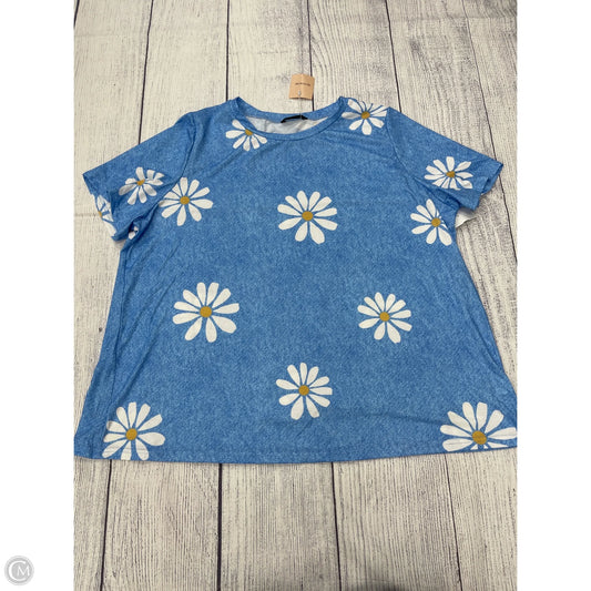 Top Short Sleeve By Bloomchic In Blue, Size: 2x