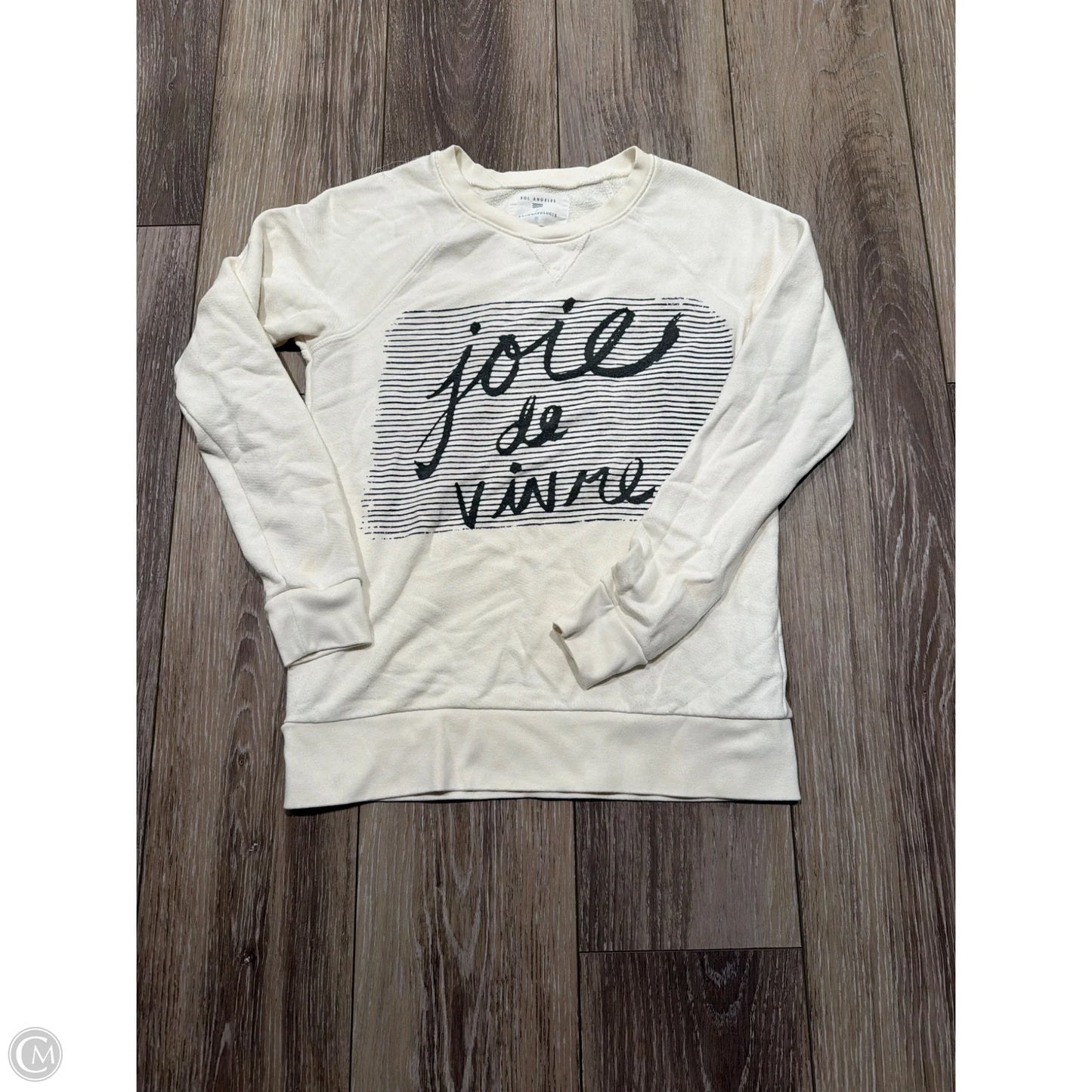 Sweatshirt Crewneck By Anthropologie In Cream, Size: Xxs