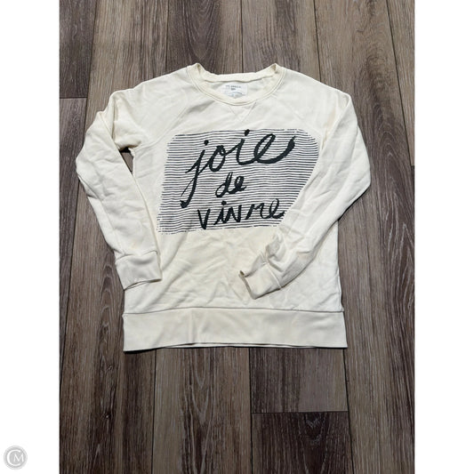 Sweatshirt Crewneck By Anthropologie In Cream, Size: Xxs