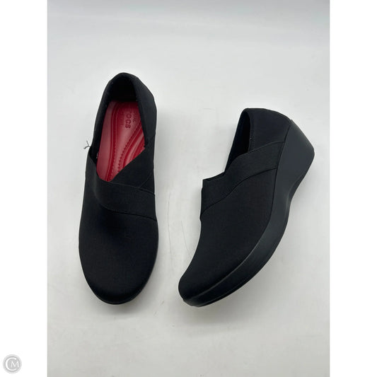 Shoes Heels Wedge By Crocs In Black, Size: 11