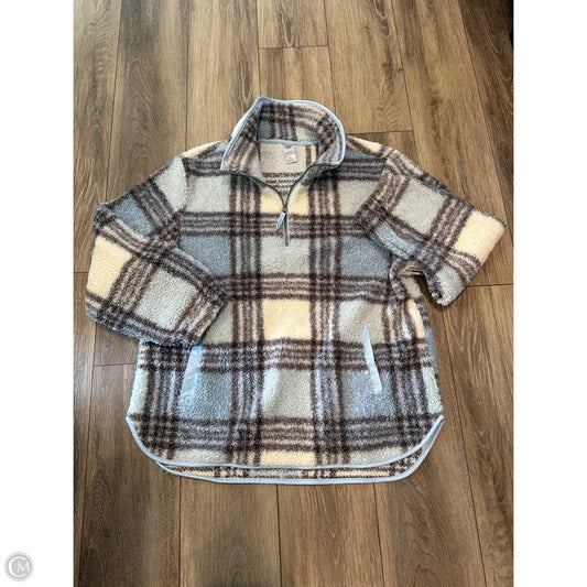 Sweatshirt Collar By Te Verde In Plaid Pattern, Size: Xl