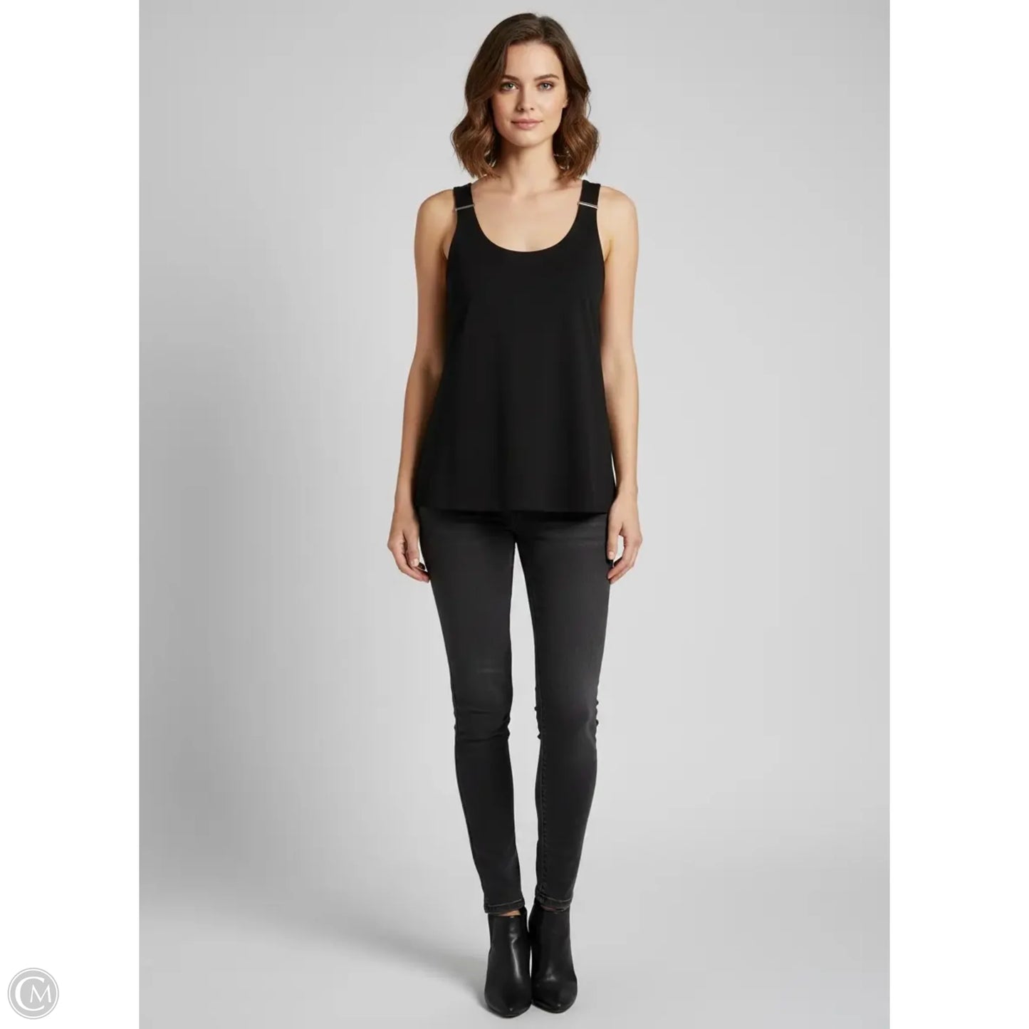 Tank Top By Tahari In Black, Size: M