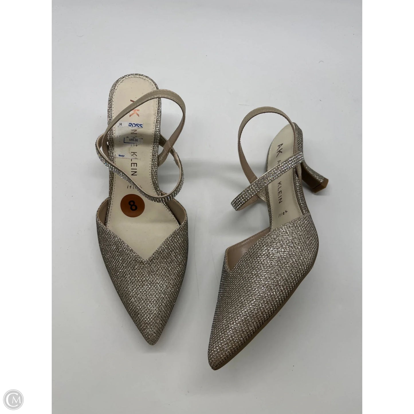 Sandals Heels Kitten By Anne Klein In Gold, Size: 8