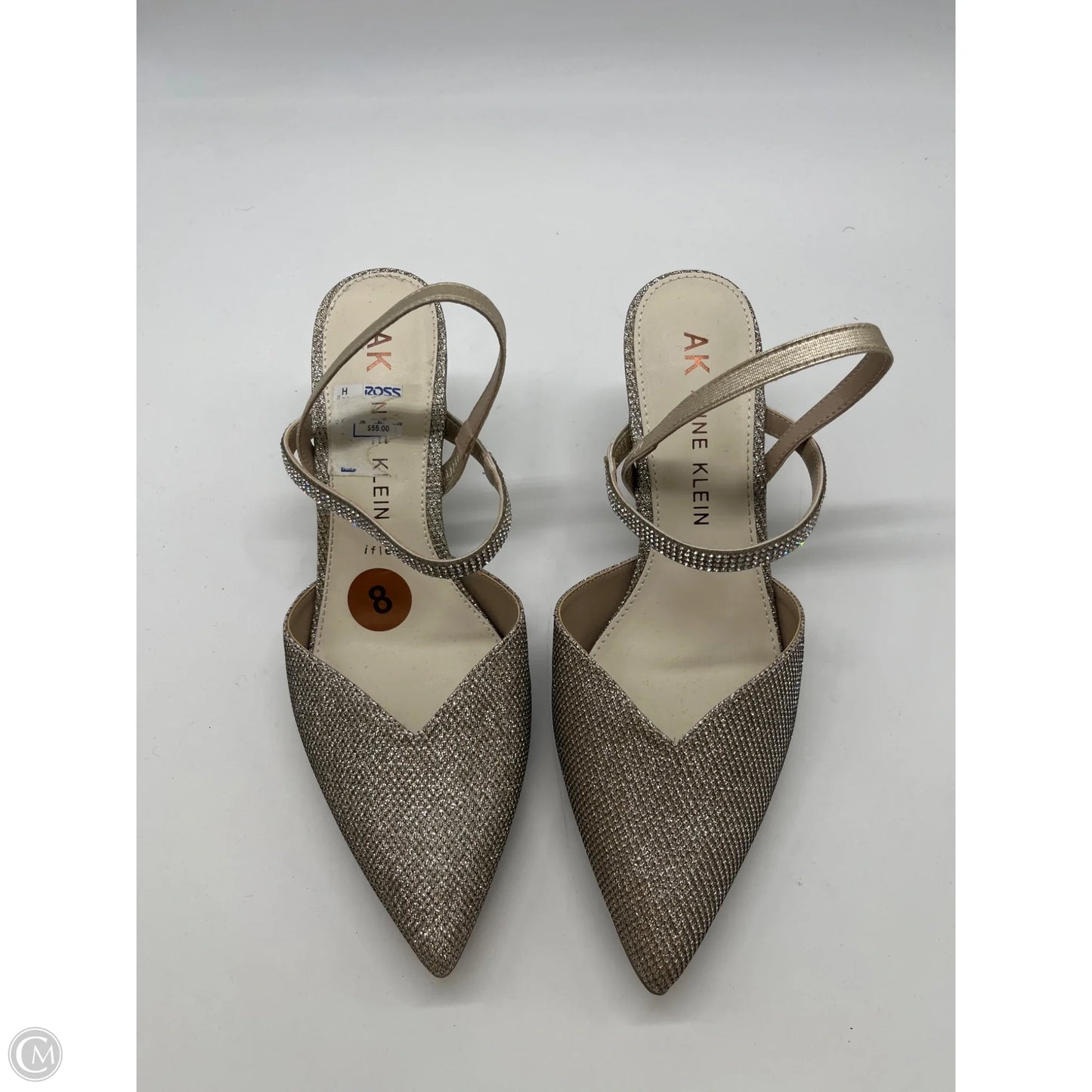 Sandals Heels Kitten By Anne Klein In Gold, Size: 8