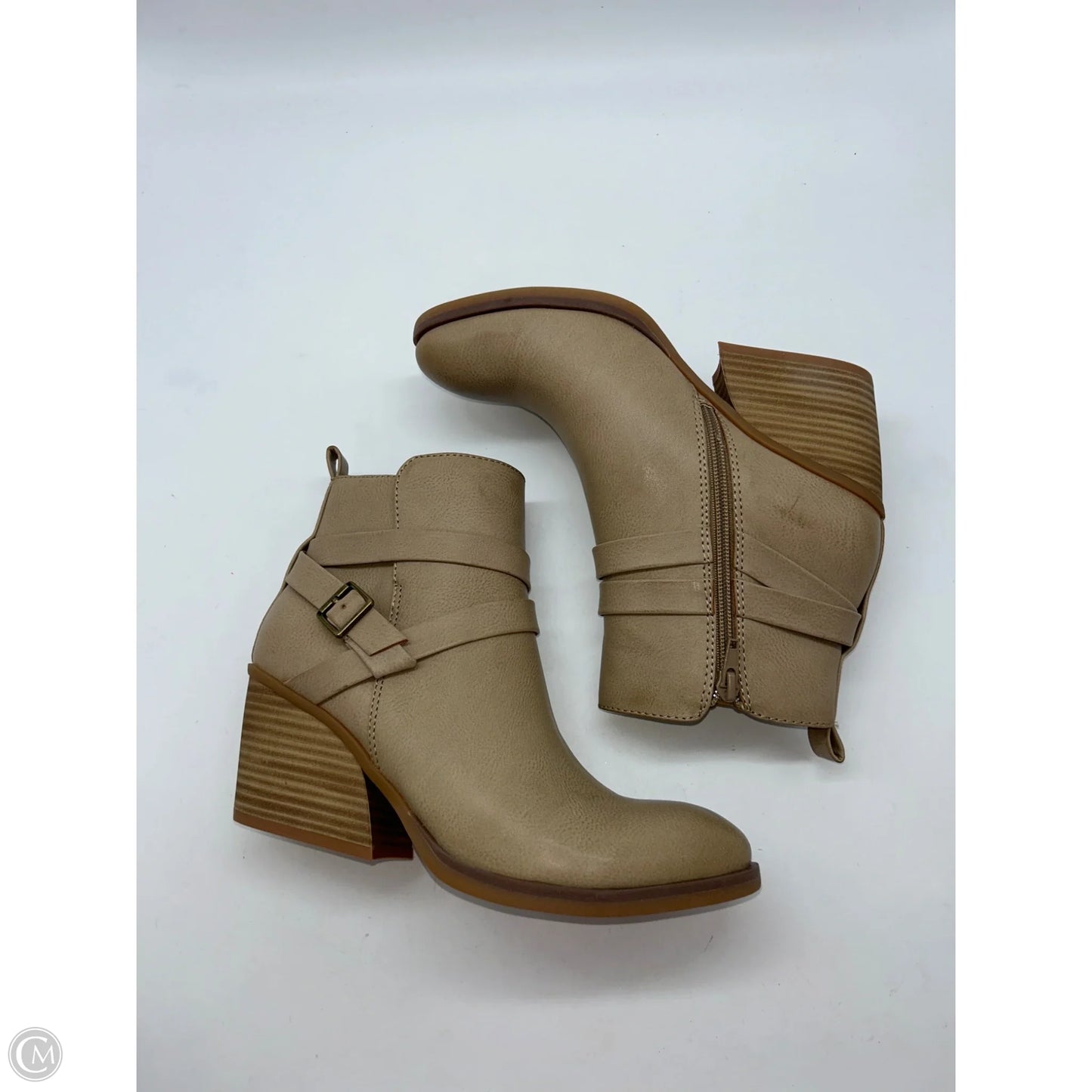 Boots Ankle Heels By Korks In Tan, Size: 6.5
