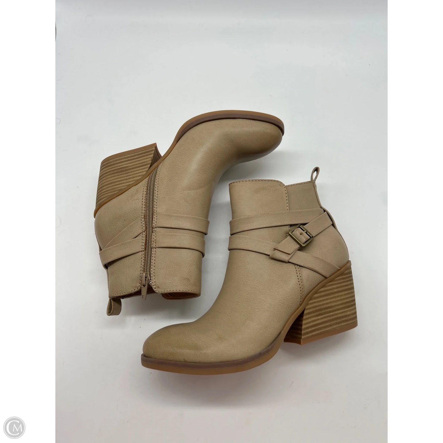 Boots Ankle Heels By Korks In Tan, Size: 6.5