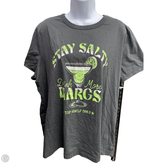 Top Short Sleeve By Maurices In Grey, Size: 2x