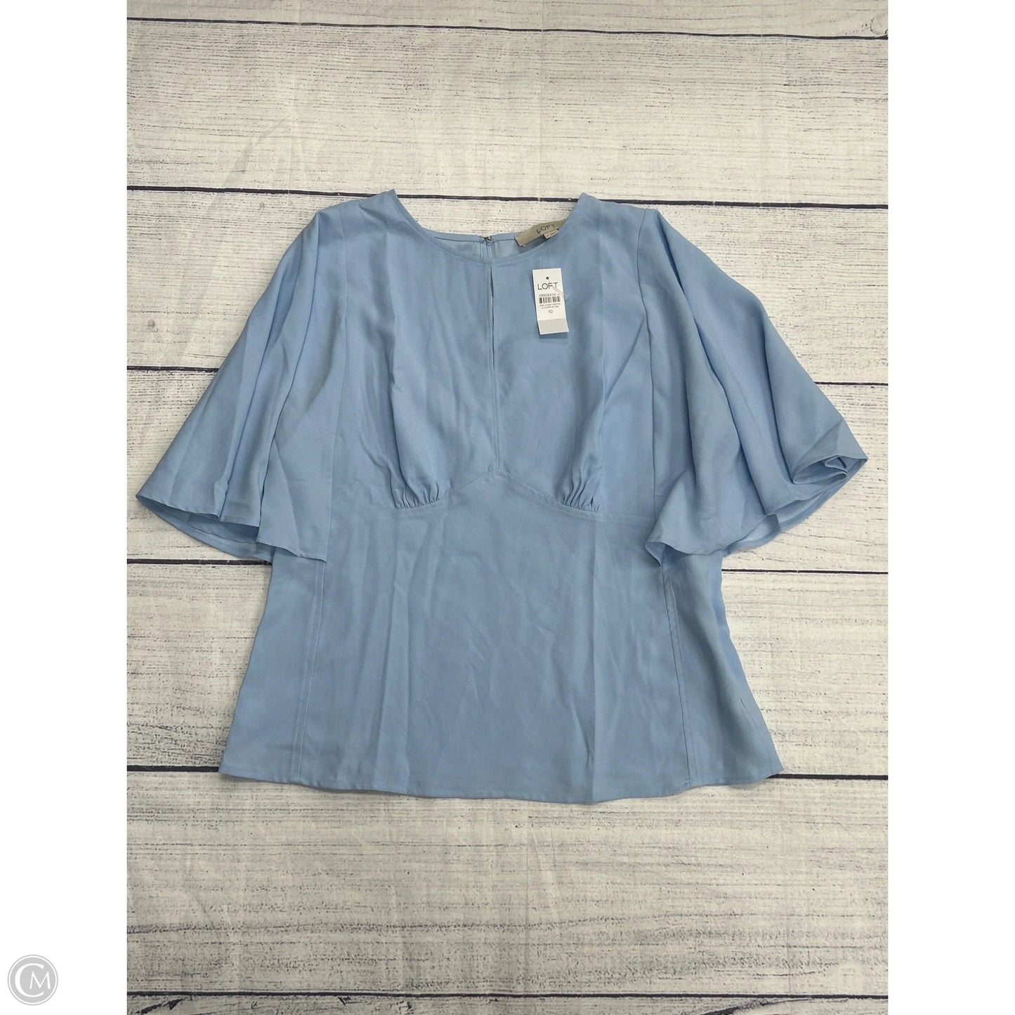 Top Short Sleeve By Loft In Blue, Size: 10