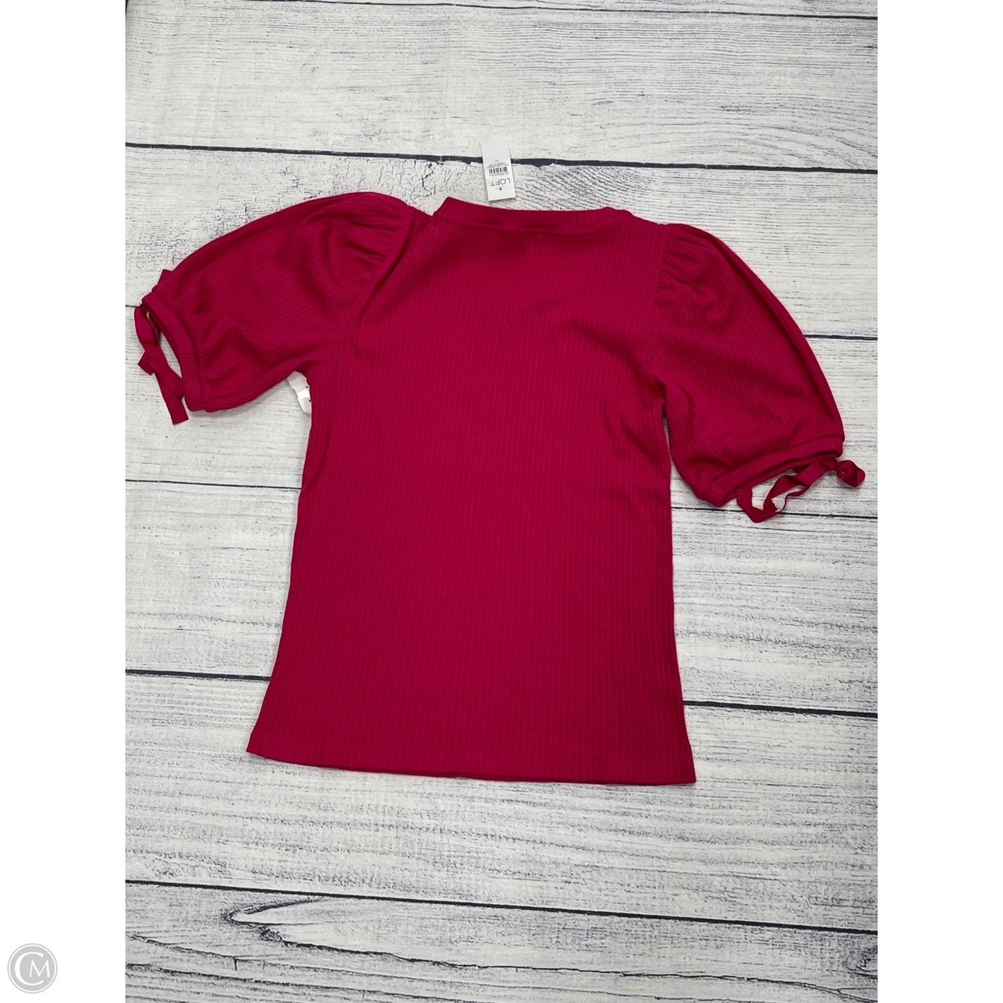 Top Short Sleeve By Loft In Pink, Size: M